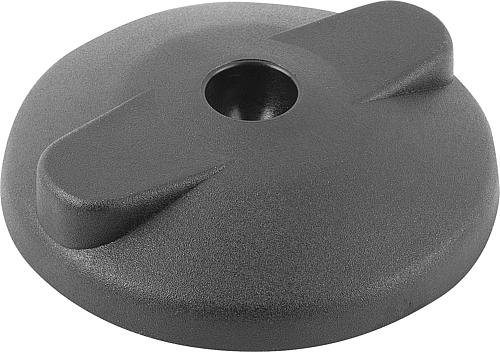 Teller, Form:C Thermoplast, schwarz, D=100 - K0415.3100 - direkt bei HUG Technik ✓