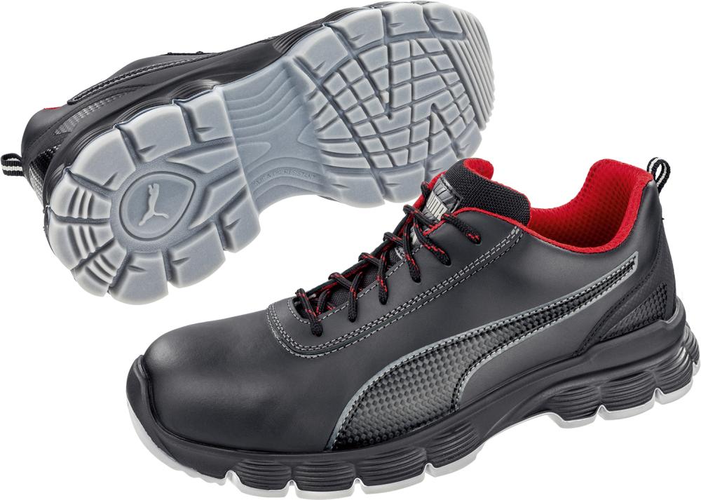 Puma® Sicherheitshalbschuh CONDOR BLACK LOW 640521, S3 ESD SRC, schwarz/grau - bekommst Du bei HUG Technik ♡