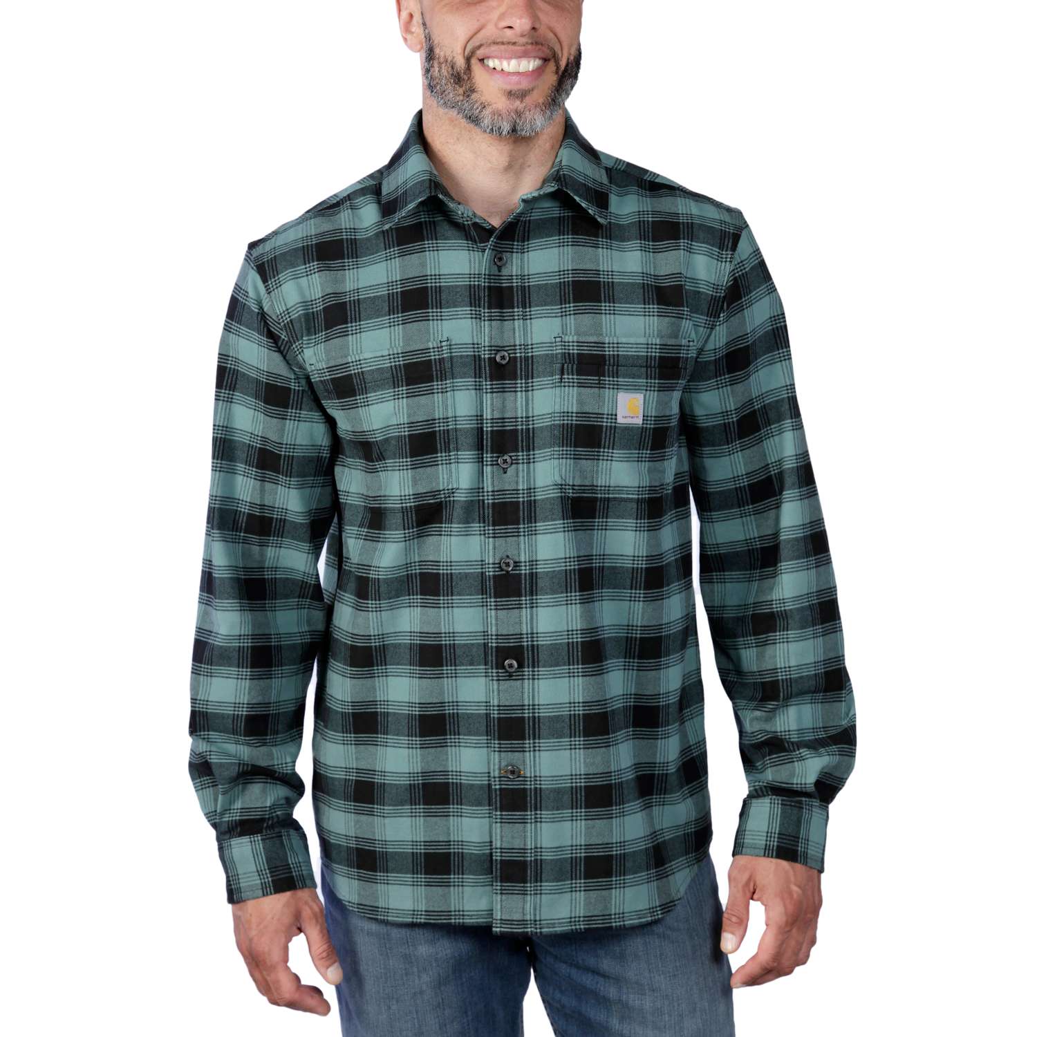 carhartt® Herren Fleece-Hemd »FLANNEL L/S PLAID SHIRT« sea pine - gibt’s bei ☆ HUG Technik ✓
