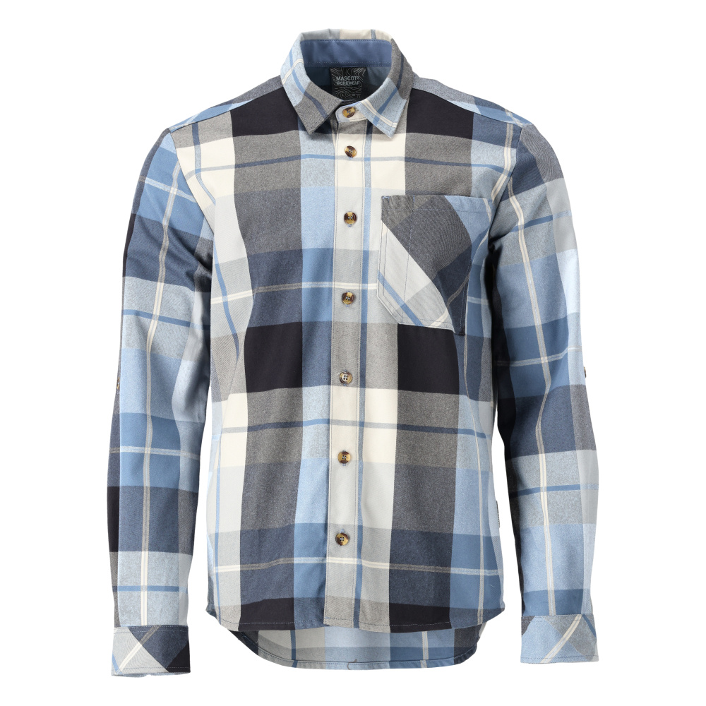 MASCOT® CUSTOMIZED Hemd aus Flanell  Gr. 2XL, schwarzblau-kariert - gibt’s bei HUG Technik ✓