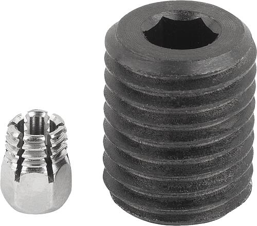 Positionierbuchse für Zustandssensor, D=3, M10X1, Form:A Gewinde durchgehend, Stahl gehärtet und brüniert - K1840.103101