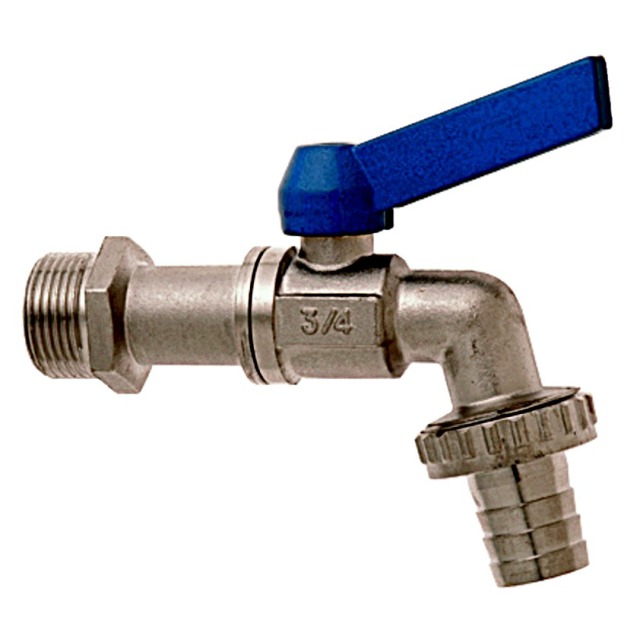 GEKA®-Kugelauslaufventil 1/2" MS Ni m. blauem Griff - bei HUG Technik ✭