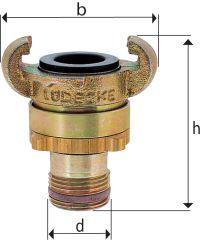 Lüdecke Mody-Außengewindestück DIN 3238 AG 3/8, NW 10, Gesamthöhe 72mm - direkt von HUG Technik ✓