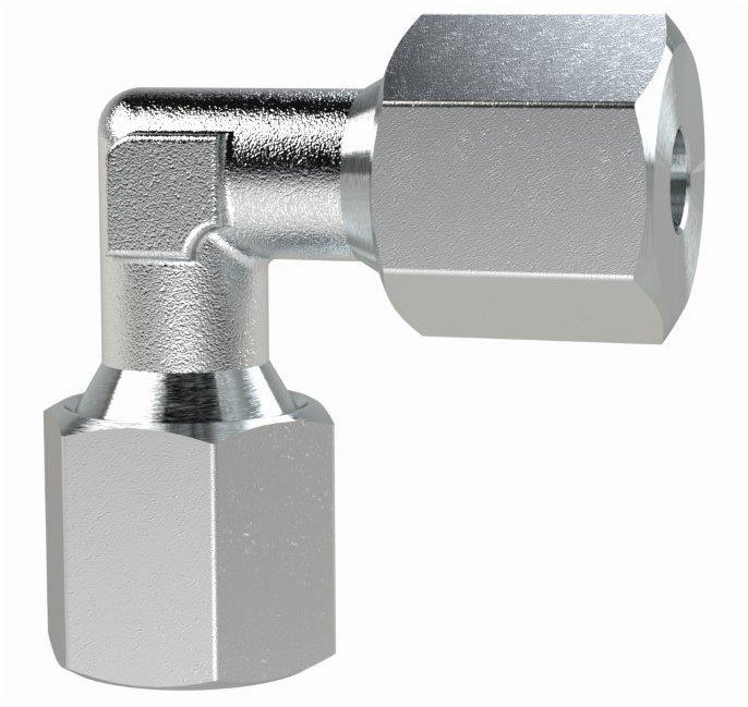 Winkel-Verschraubung, Rohr-Außen-ø 10 mm, PN 630 bar, Stahl verzinkt - erhältlich bei ♡ HUG Technik ✓