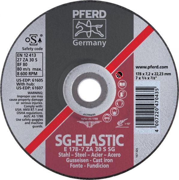 PFERD Schruppscheibe ZA30S SG 178x7,2 mm gekröpft - gibt’s bei ☆ HUG Technik ✓