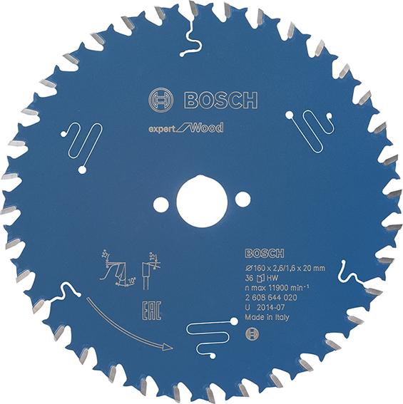 Bosch Kreissägeblatt HW Expert 160x20x2,6 36T - bei HUG Technik ✭