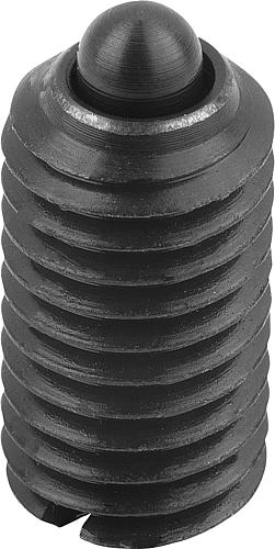 Federndes Druckstück Standard Federkraft M16 L=24 Stahl, Komp: Bolzen aus Stahl - K0313.16 - erhältlich bei ✭ HUG Technik ✓
