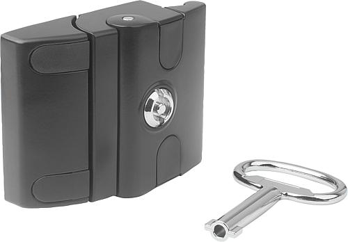 Fallenverschluss Form:A, Aluminium schwarz, mit Doppelbart 5mm, BN=8/10 - K1496.145561 - bei HUG Technik ✭