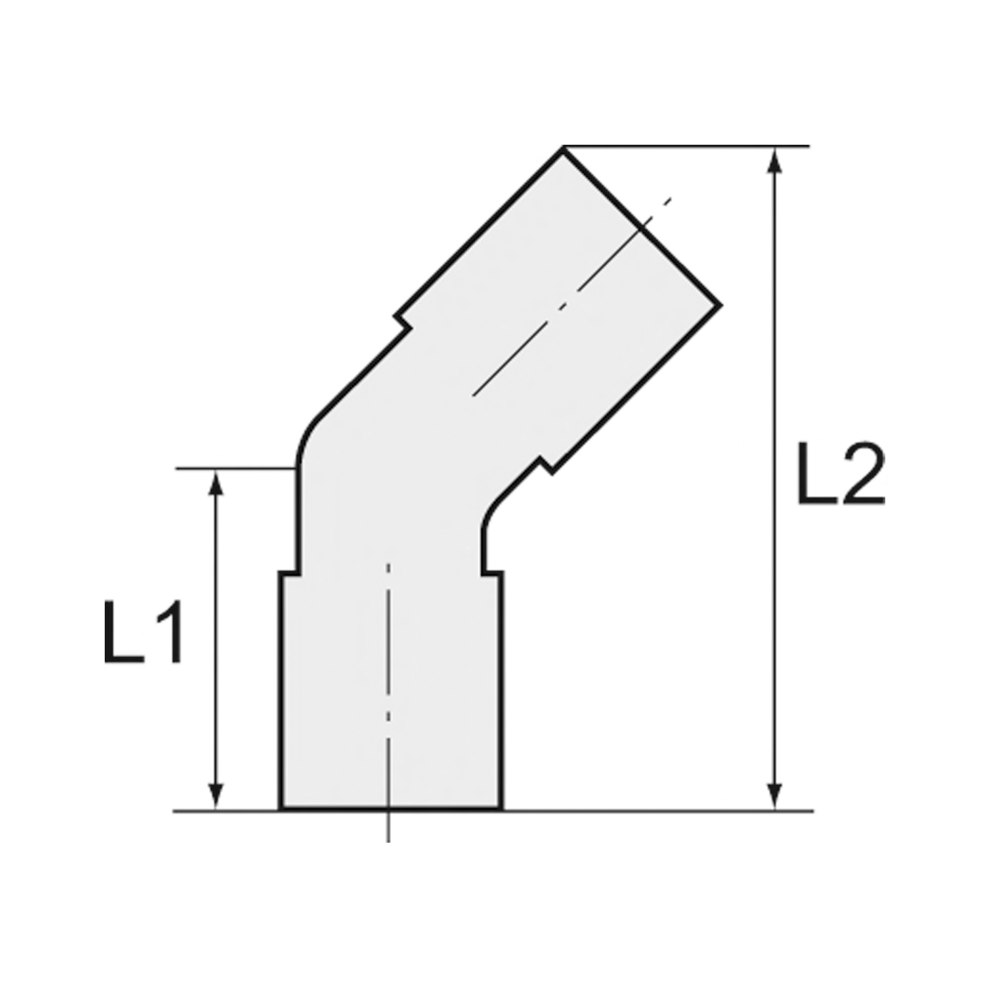 Steckverschraubung 45° »Blaue Serie«, drehbar, R 1/2 außen, Ø10mm - bei HUG Technik ✓