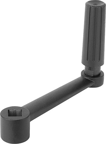 Handkurbel mit Griff Gr.1 A=80 L=100 Aluminium, drehbar - K0996.4110 - bei HUG Technik ✭