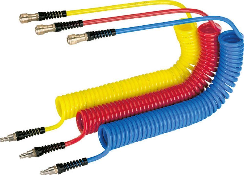 PU-Spiralschlauch 5X1,5 3m mit Kupplung und Stecker DN 7,2 - direkt von HUG Technik ✓