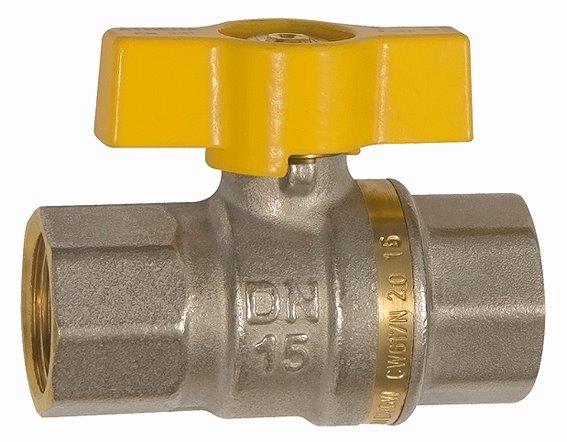 Kugelhahn EN 331, DVGW, Messing vernickelt, Flügelgriff, IG/IG, Rp 1/4 - bei HUG Technik ✭