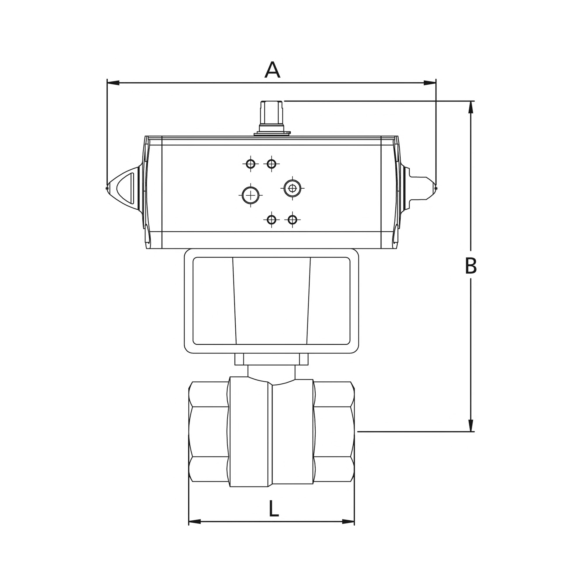 Edelstahl-KH, pneum. Stellantrieb nach NAMUR, doppeltwirkend, Rp 1 - bei HUG Technik ✭