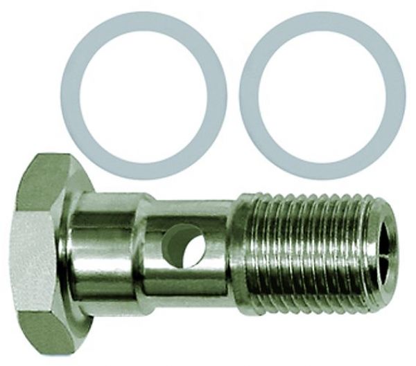Hohlschraube, PTFE-Dichtringen, einfach, G 1/2, Edelstahl - direkt von HUG Technik ✓