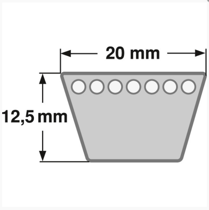 Zeichnung ConCar Keilriemen 20 mm DIN 2215.