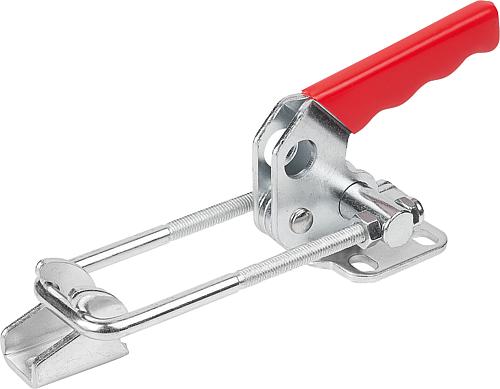 Bügelspanner Horizontal mit Gegenhalter L1=56,3, Stahl verzinkt, Komp: Kunststoff Komp: rot - K1260.07000 - bei HUG Technik ✓