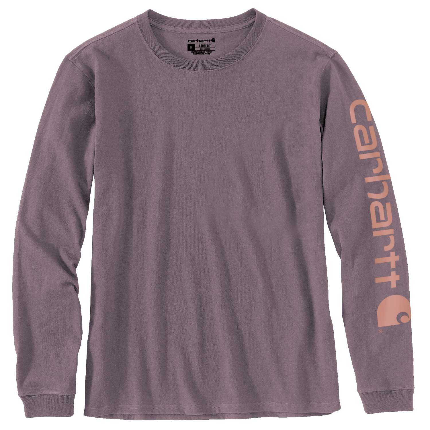 carhartt® Damen Langarm-T-Shirt »WORKWEAR LOGO L/S T-SHIRT« blackberry heather Flach  - erhältlich bei ❣ HUG Technik ✓