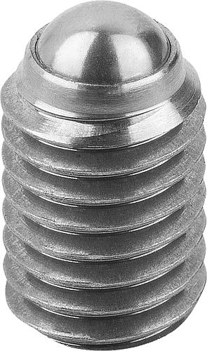 Kugeldruckschraube ohne Kopf M04, Form:A Edelstahl, Komp:Edelstahl, L1=10 - K0384.10410 - erhältlich bei ♡ HUG Technik ✓