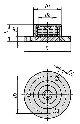 Dosenlibelle mit Fassung D1=17 H=10 Pmma, Komp:Acrylglas, D=26, E53' Empfindlichkeit 53' - K1153.171053 - bei HUG Technik ✓