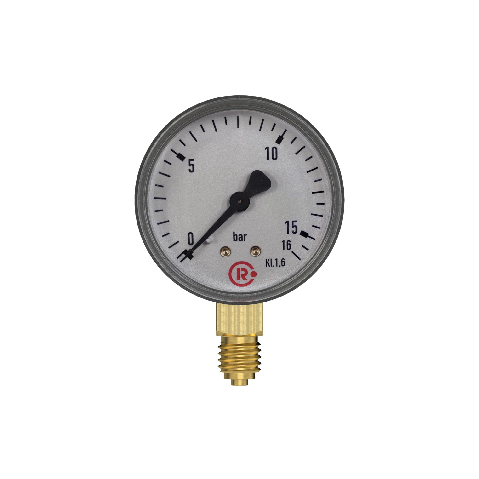 Standardmanometer, Stahlblechgehäuse, G 1/4 unten, 0-16,0 bar, Ø 50 - gibt’s bei ☆ HUG Technik ✓