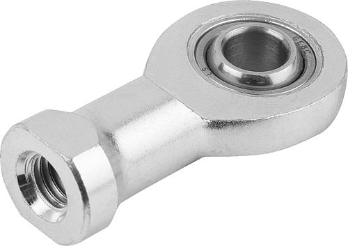 Gelenkkopf mit Gleitlagerung M06 Autom.Stahl, Rechtsgewinde, Komp: Wälzlagerstahl, D=6 -0,008 - K0723.06 - bei HUG Technik ✭