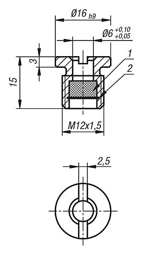 Buchse Magnetisch Edelstahl - K1068.6 - bei HUG Technik ♡