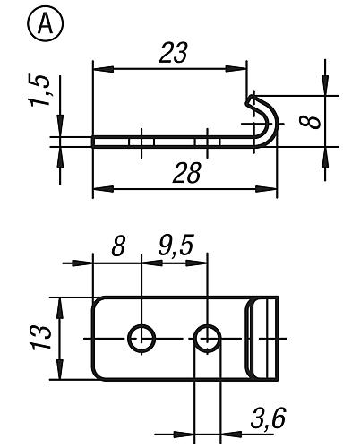 Gegenhaken, Form: A Edelstahl - K0044.9136282 - erhältlich bei ✭ HUG Technik ✓