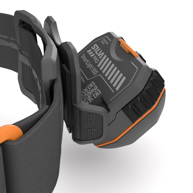 Stirnlampe SmartLight 500 Hybrid Detailansicht Schwenkgelenk.