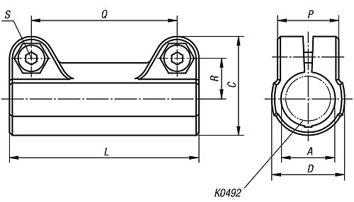 Rohrverbinder gerade L=65 Thermoplast, Komp:Stahl, A=18 - K0483.18 - bekommst Du bei HUG Technik ♡