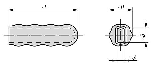 Griff D=15 L=45 Kunststoff, orange - K0100.16 - bei HUG Technik ✭