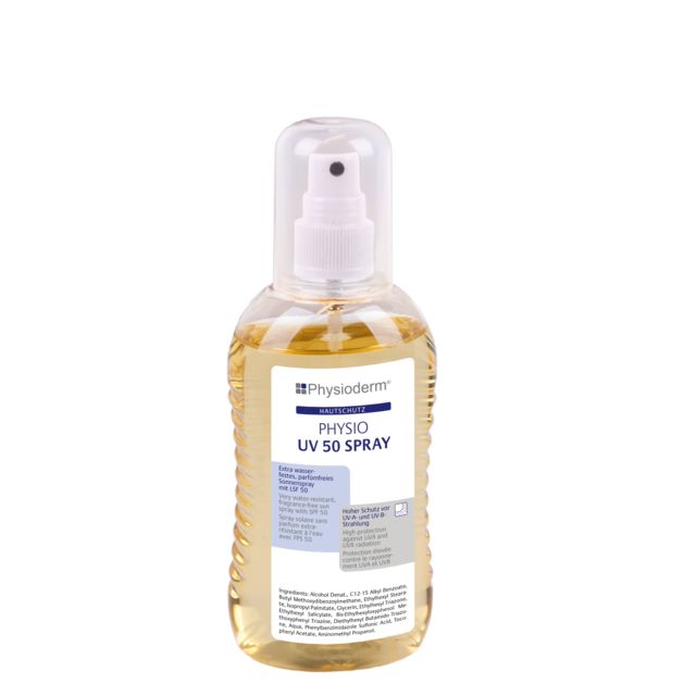 Physioderm® Sonnenschutz-Spray PHYSIO UV 50 SPRAY, 200 ml Pumpflasche - bei HUG Technik ♡