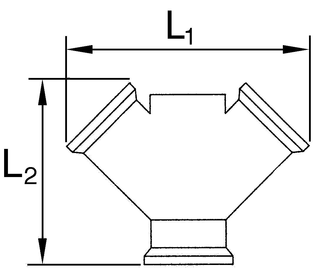 Verteiler 2-fach 1/2 innen Messing blank - direkt von HUG Technik ✓