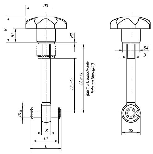 Schwenkschraube Stahl, Komp:Thermoplast - K0053.06050 - bei HUG Technik ☆