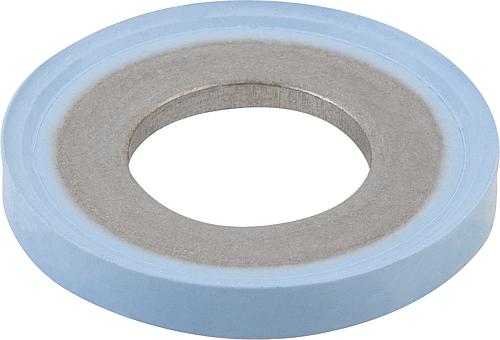 Produktbild Dicht- und Unterlegscheibe Hygienic Usit®, D=12,1, Edelstahl 1.4404, Komp: Fluoroprene xp45 Komp: blau EHEDG - K1491.124 - bei HUG Technik ✭