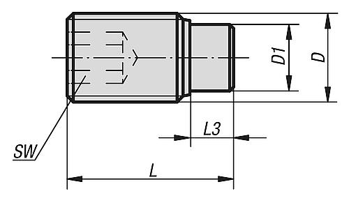 Zeichnung Druckschraube M04X10,5 Edelstahl, Komp:Messing - K0667.041X105 - bei HUG Technik ✓