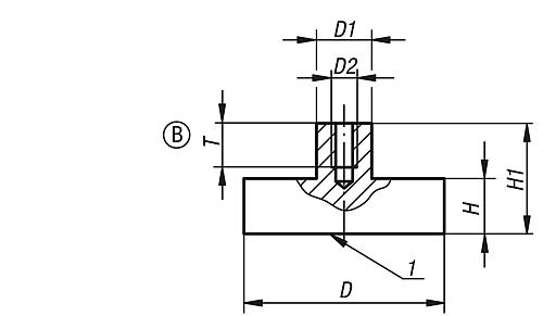 Magnet Flachgreifer M06, Form: B, D=40 ±0,2, H=8, H1=18, NdFeB, rund, Komp: Stahl - K0553.19 - erhältlich bei ✭ HUG Technik ✓