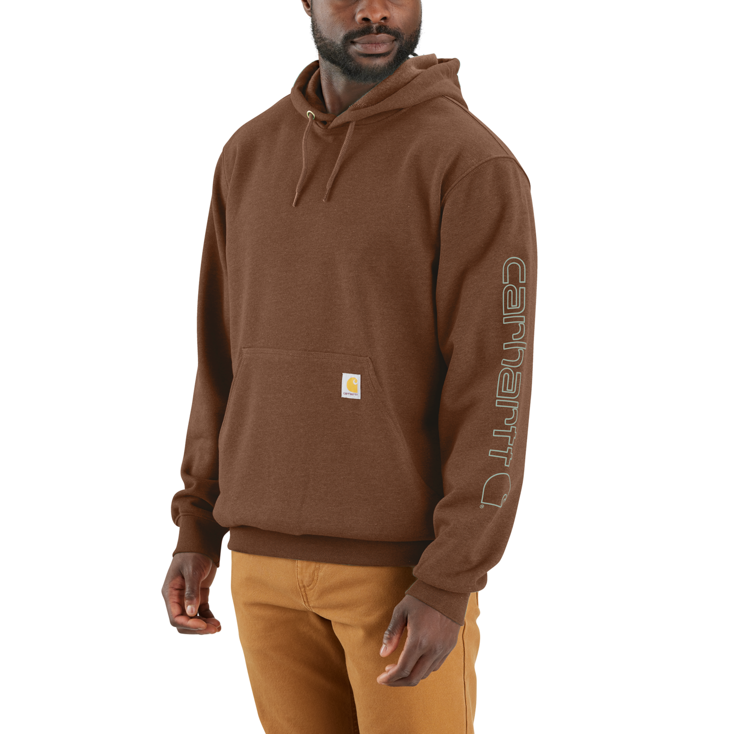 carhartt® Ärmel-Logo Hoodie Mokka Meliert XXL ✓