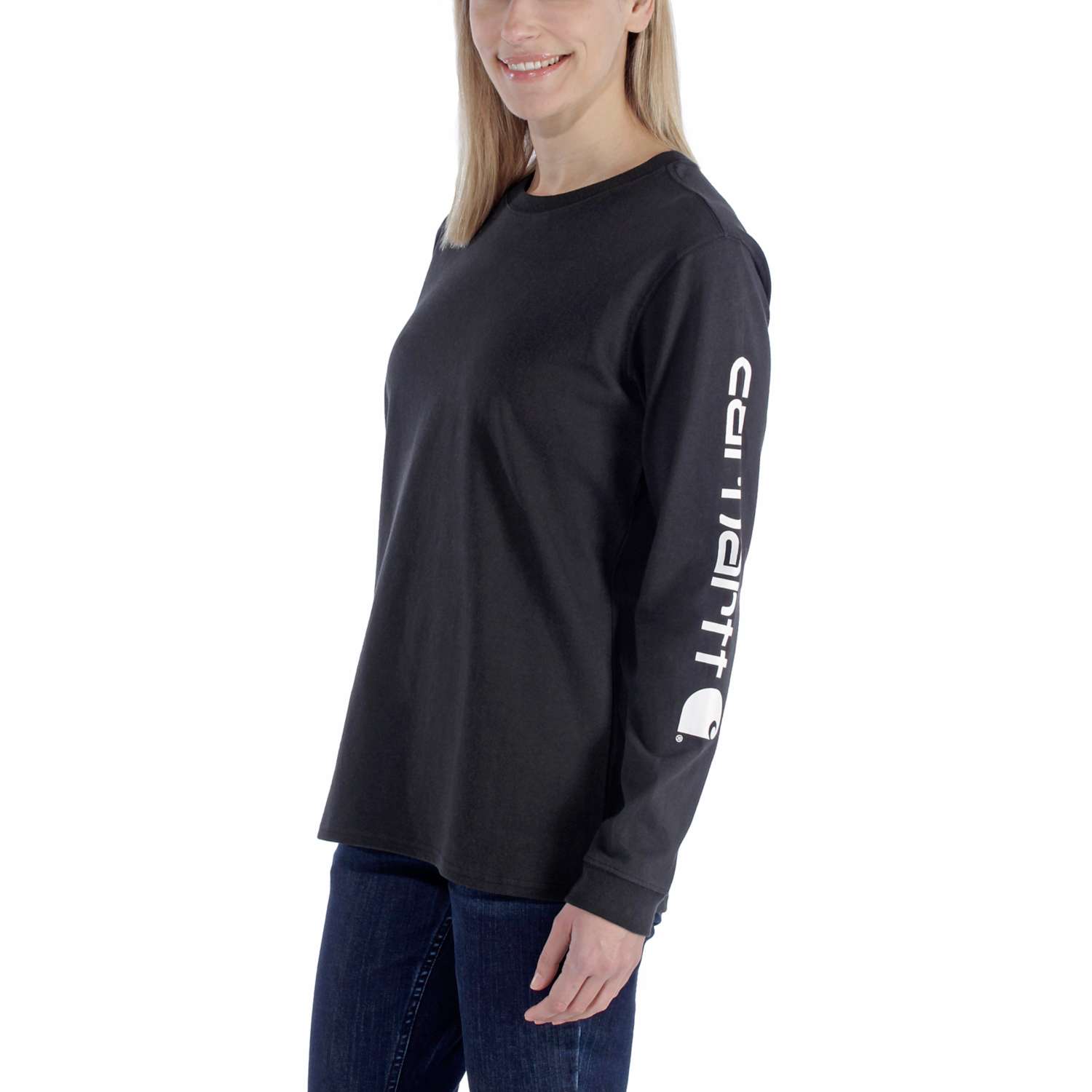 carhartt® Damen Langarmshirt WORKWEAR LOGO L/S T-SHIRT black Flach  - bei HUG Technik ✭