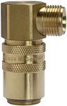 Temperierkupplung DN 9 mit AG, mit Absperrventil, G 3/8 90°, Messing - bei HUG Technik ✭