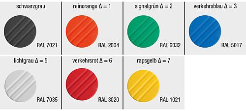 Pilzknopf Gr.1 D=M04x10, D1=21, Thermoplast schwarz RAL7021, Komp: Edelstahl, Deckel: blau RAL5017 - K0251.0043X10 - bei HUG Technik ✭