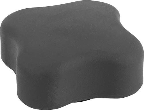 Viersterngriff flach M05, Form: K Thermoplast, Komp: Messing - K0278.3505 - bekommst Du bei HUG Technik ♡