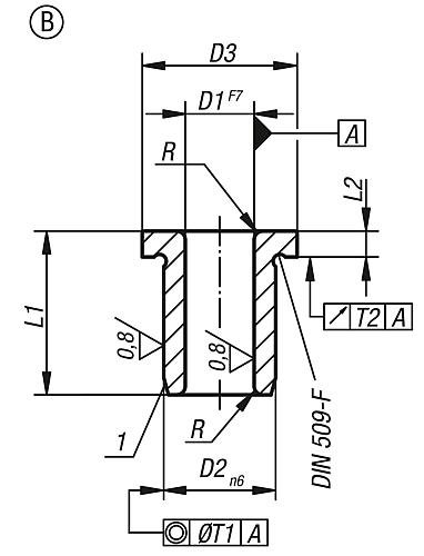 Bohrbuchse mit Bund DIN172, Form: B Einsatzstahl 0,4X3X6 - K1022.B0040X06 - bei HUG Technik ✓