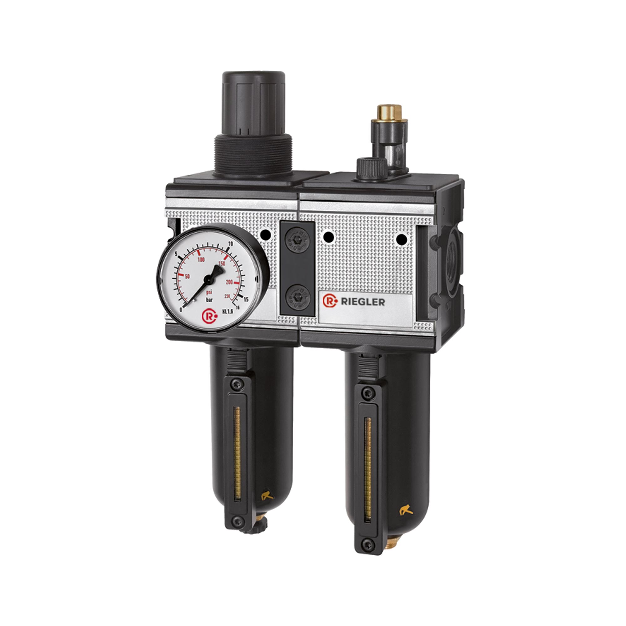 Wartungseinheit 2-tlg. »multifix« mit Metallbehälter, BG 4, G 1 - bei HUG Technik ☆