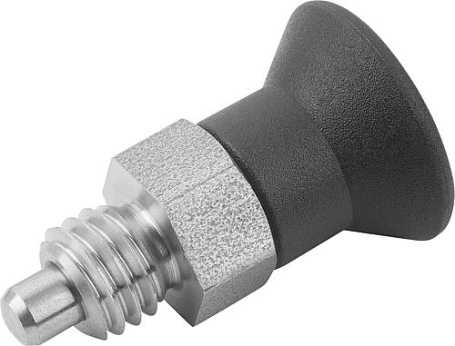 Arretierbolzen kurze Ausführung Gr.0 M08, Form: A Edelstahl, D=4 - K0748.11004080 - direkt bei HUG Technik ✓