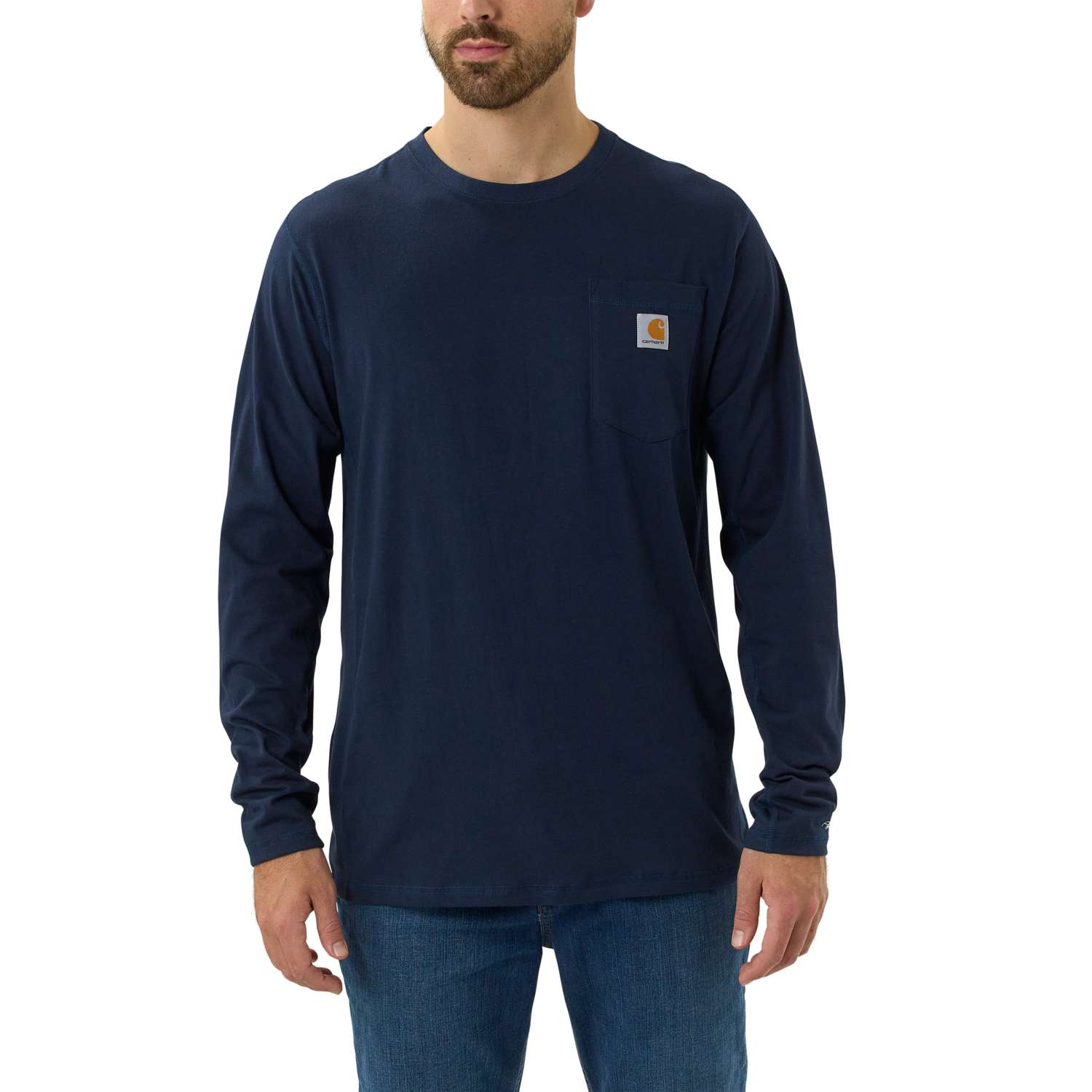 carhartt® Herren-T-Shirt, langärmelig »FORCE FLEX POCKET T- SHIRT L/S« navy Flach  - bei HUG Technik ✓