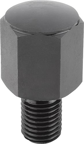 Positionsfuß M06X11 H=10, Form:C Vergütungsstahl, SW=10 - K0299.306010 - erhältlich bei ♡ HUG Technik ✓