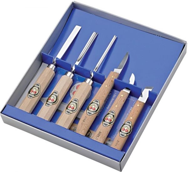 Kirschen Kerbschnitzwerkzeug 6-teilig Nr.3406 - bei HUG Technik ♡ Kirschen Kerbschnitzwerkzeug 6-teilig Nr.3406 - bei HUG Technik ♡