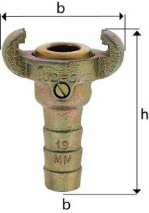 Lüdecke Schlauchstück ID 15 mm 5/8 DN 11 DIN 3489, mit Messingdichtung - bei HUG Technik ✓