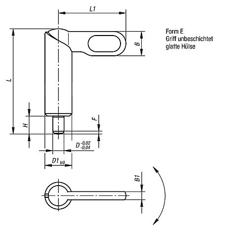 Sperrriegel glatte Ausführung D1=10, Form: E Edelstahl, D=4 - K0640.1080410 - kommt direkt von HUG Technik 😊