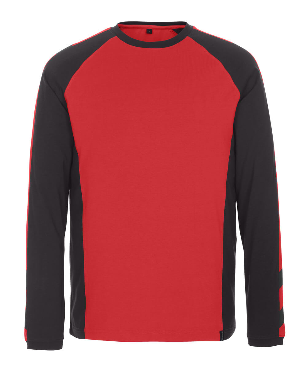 MASCOT® UNIQUE T-Shirt, Langarm »Bielefeld« Gr. 2XL, rot/schwarz - bei HUG Technik ☆